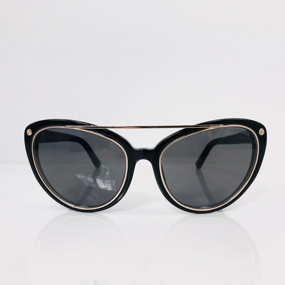 New TOM FORD Editha Black Cat Eye Sunglasses - Picture 5 of 16